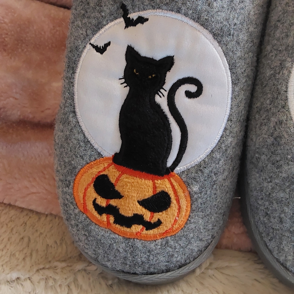 🌺 NWT Kooba Gray Halloween Slippers - Picture 2 of 6